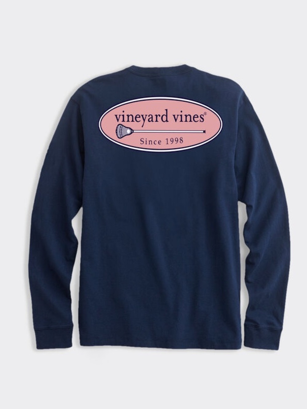 VINEYARD VINES LAX LOGO LONG-SLEEVE POCKET TEE NAVY MENS XS